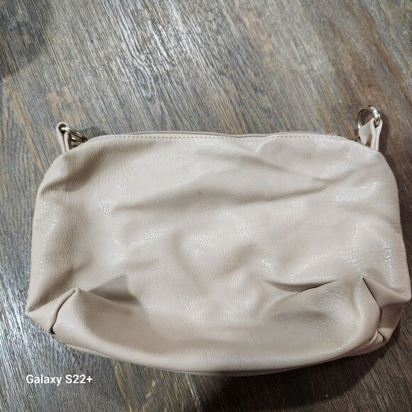 Black Rivet Taupe Leather Purse Normcore Everyday Carryall Classic Neutral - Picture 10 of 15